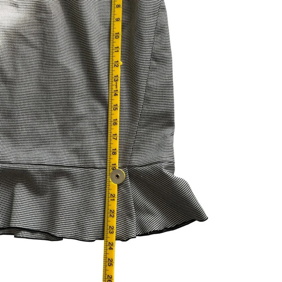 White House Black Market Y2K Ruffle Hem Skirt Houndstooth Size 8 - Picture 7 of 7